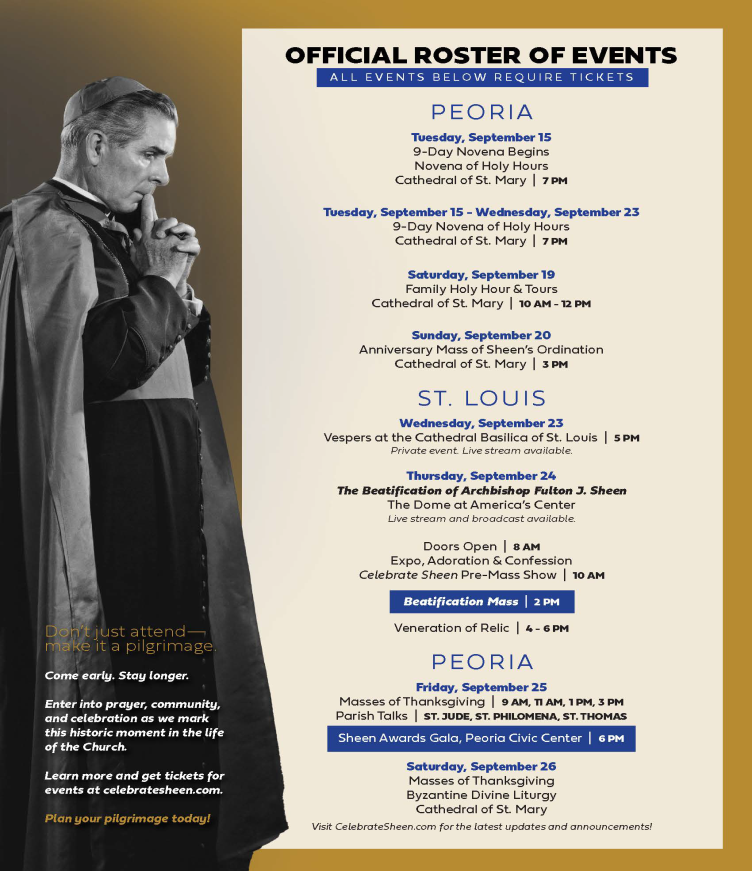 Pilgrimage to Archbishop Fulton Sheen Beatification Pilgrimage to Archbishop Fulton Sheen Beatification