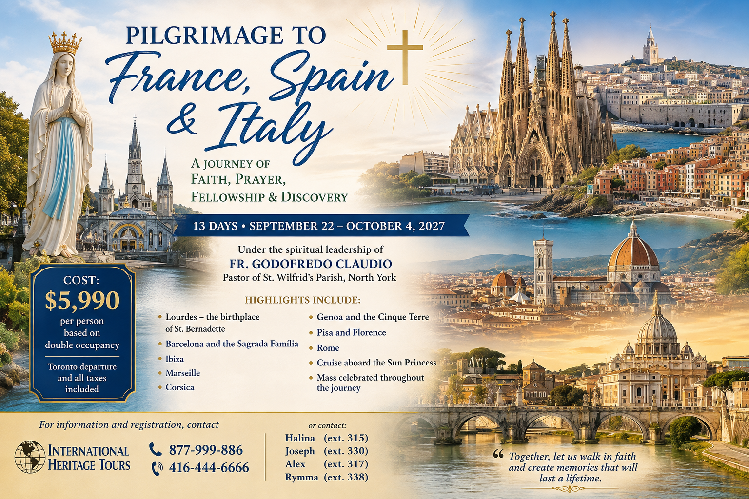 Pilgrimage to France, Spain & Italy