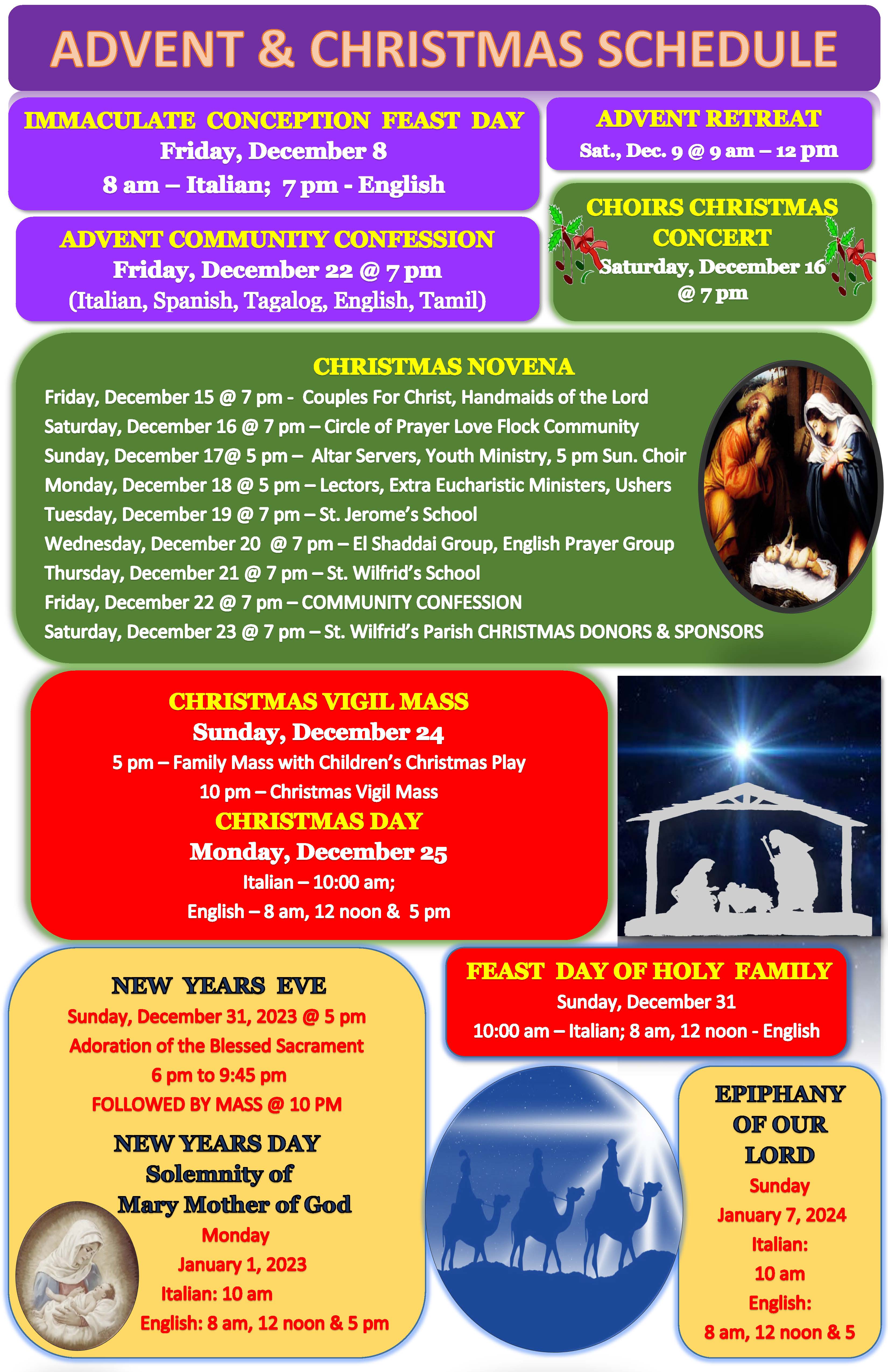 St. Wilfrid's Advent and Christmas Poster 2023/2024