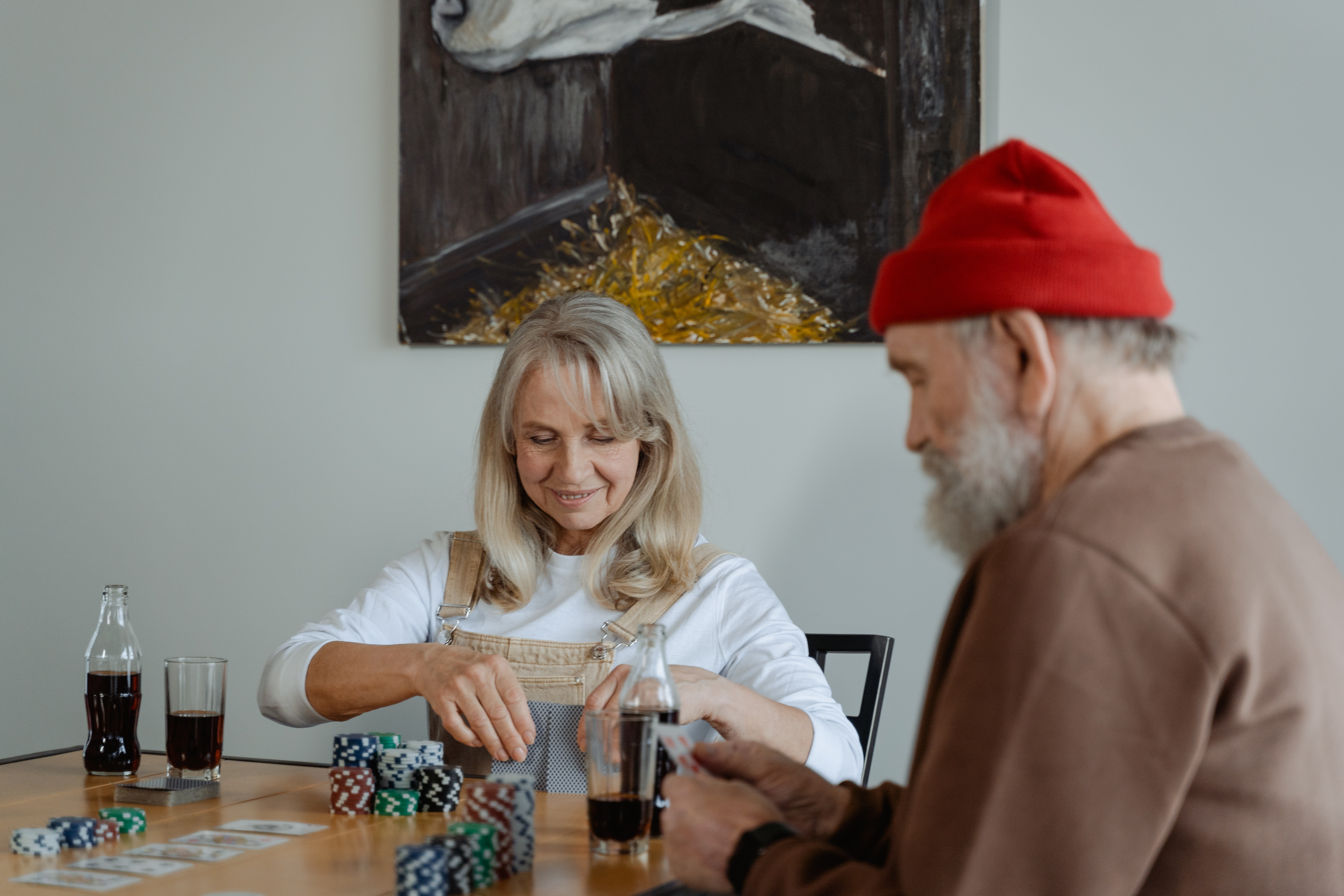 Elderly People Playing Poker